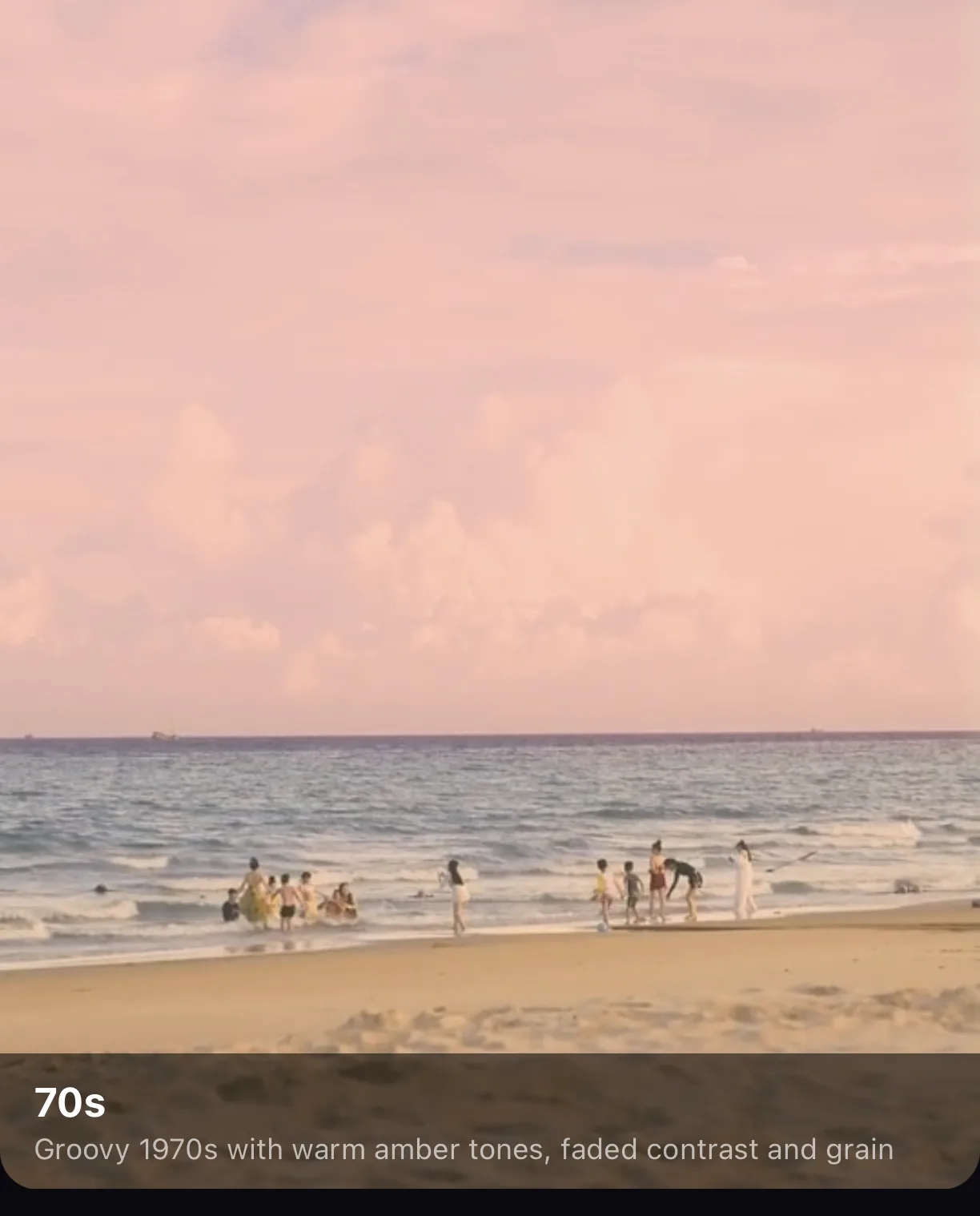 The beach clip with the 70s vintage filter