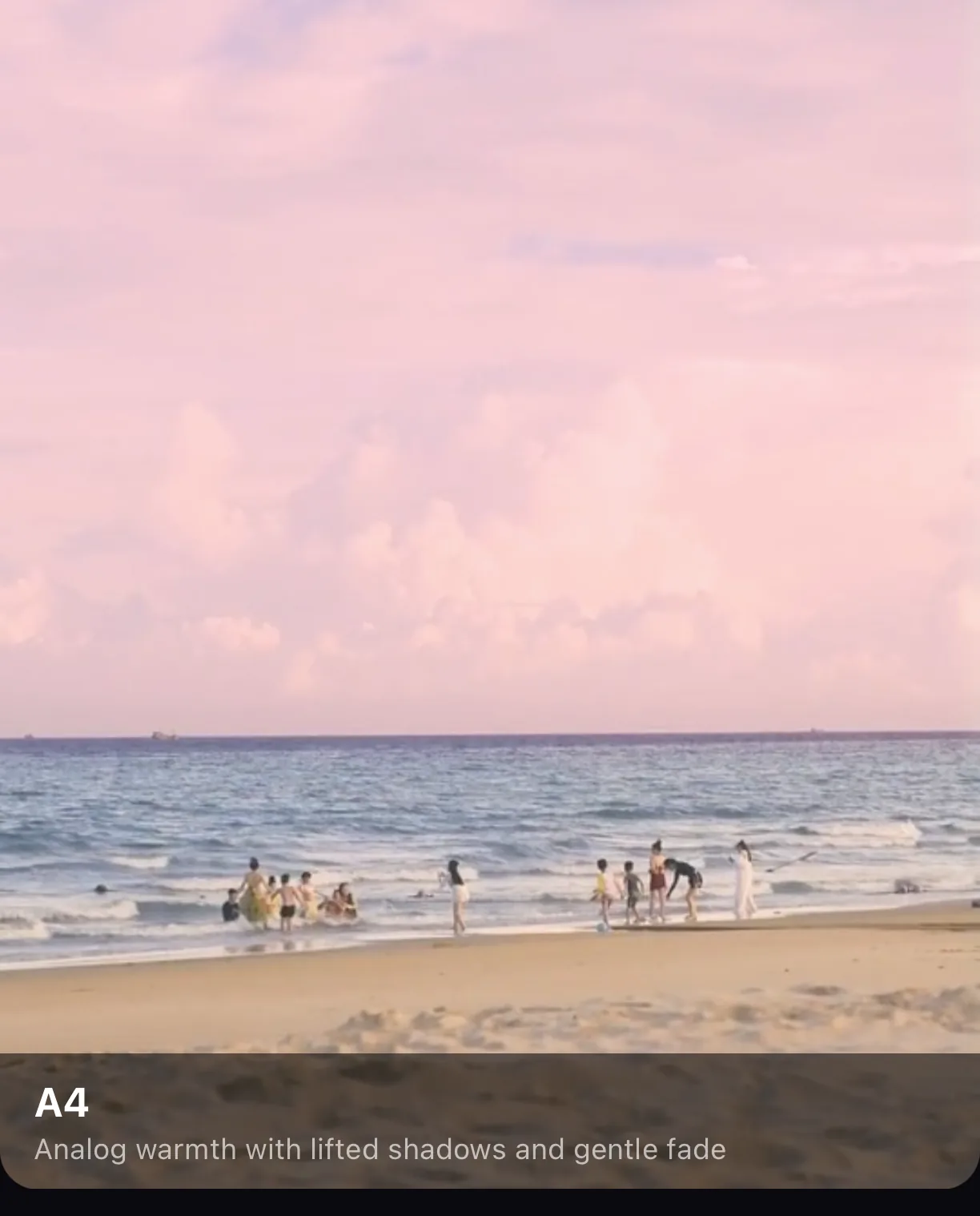 The beach clip with the VSCO-style A4 filter