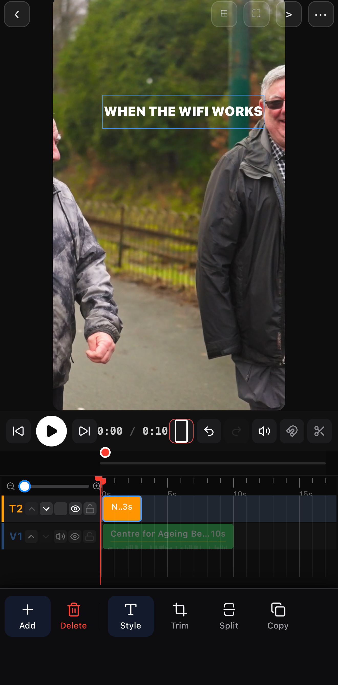 A reaction video clip with a bold white IMPACT-style caption reading WHEN THE WIFI WORKS across the top.