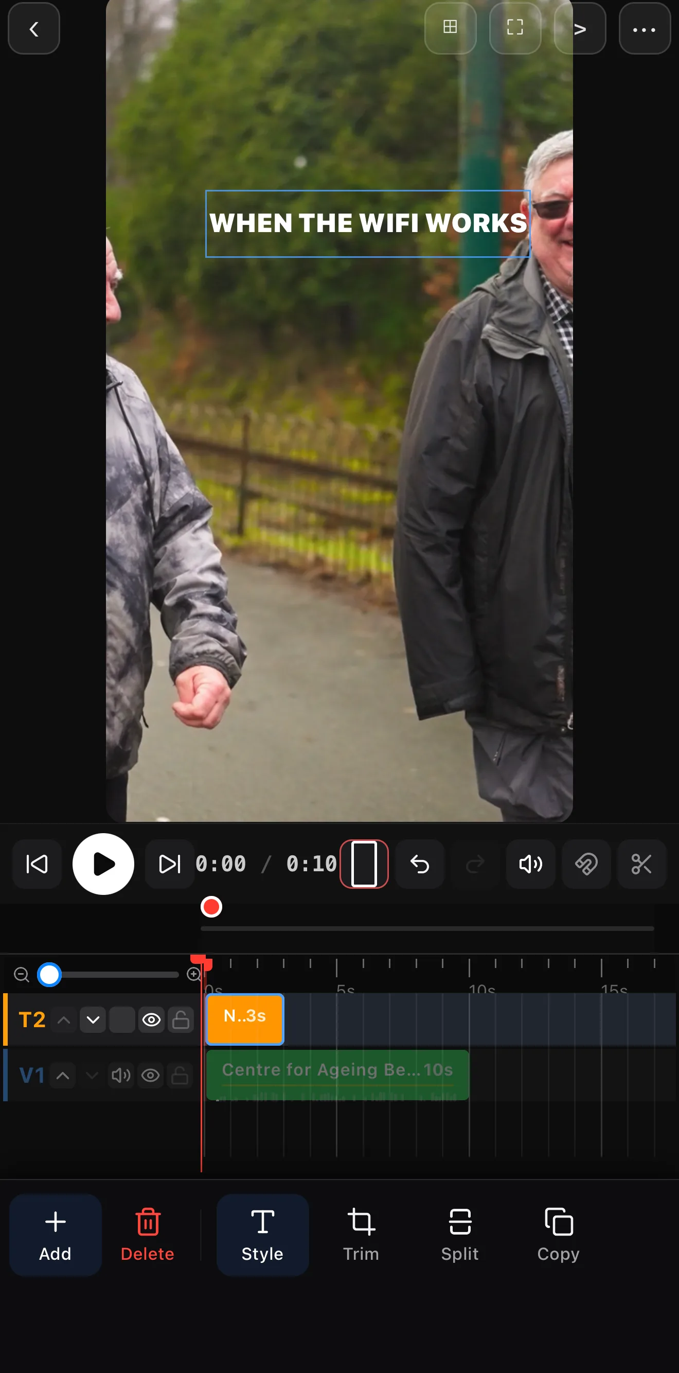 A reaction video clip with a bold white IMPACT-style caption reading WHEN THE WIFI WORKS across the top.