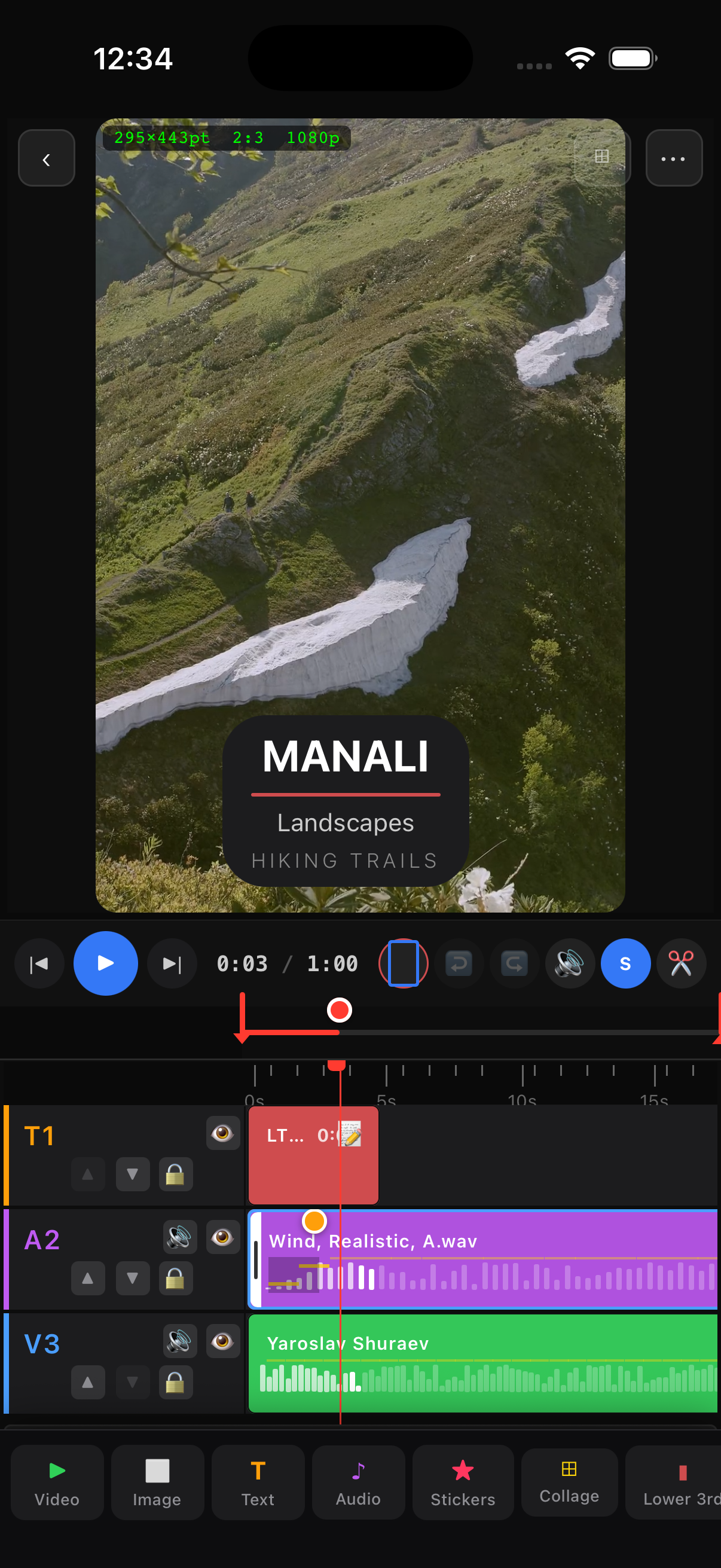 ExpoCut mobile video editor timeline interface