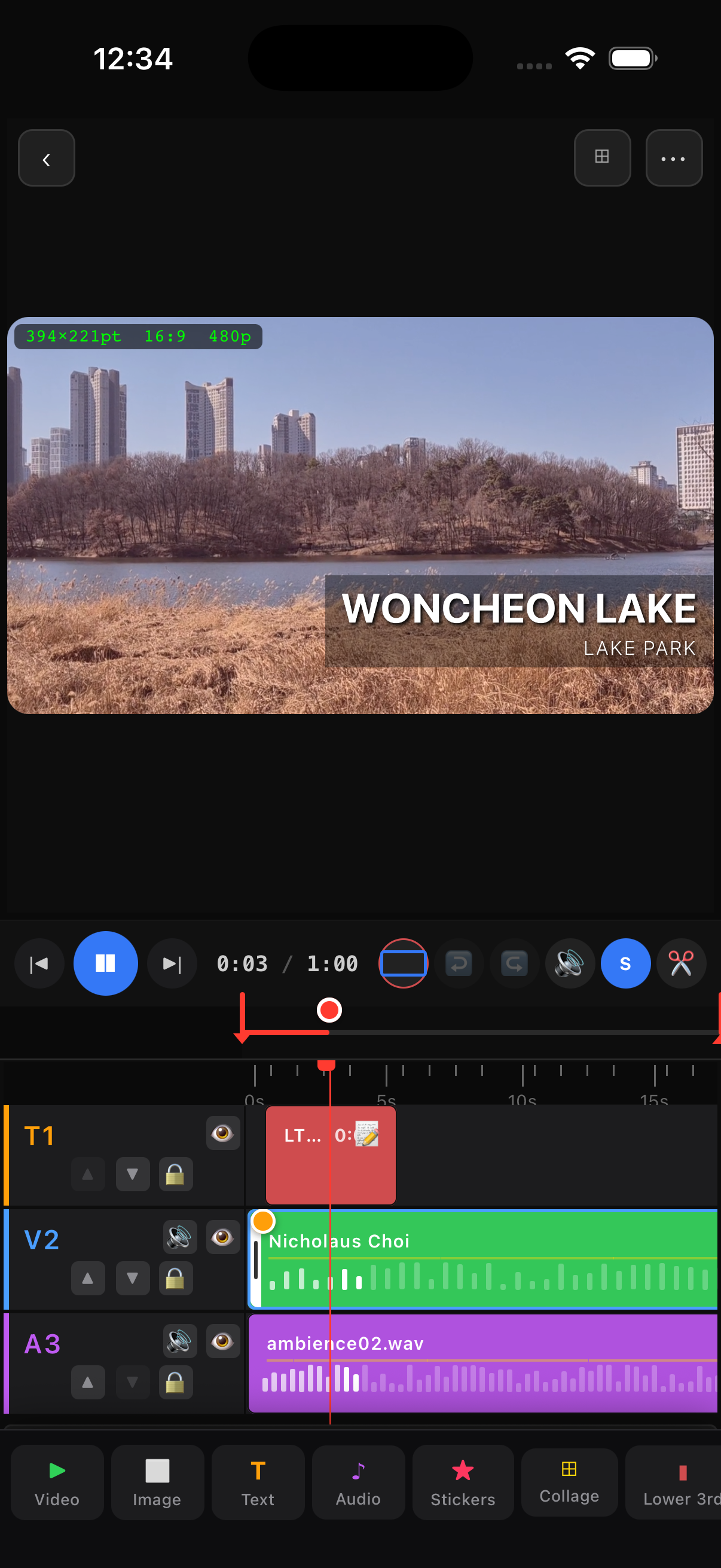 ExpoCut video editor effects and filters panel